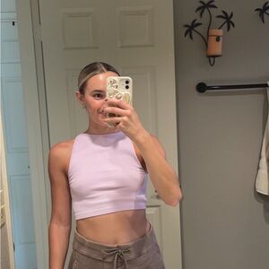 Cotton On Lilac Ribbed Cropped Tank Top